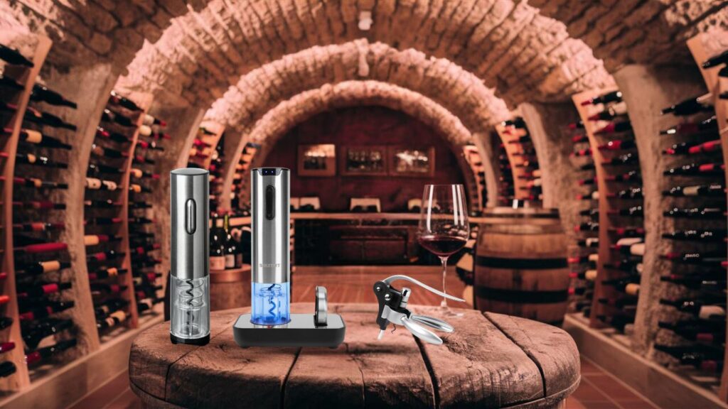 plusieur tire boiuchon electrique dans une cave a vin