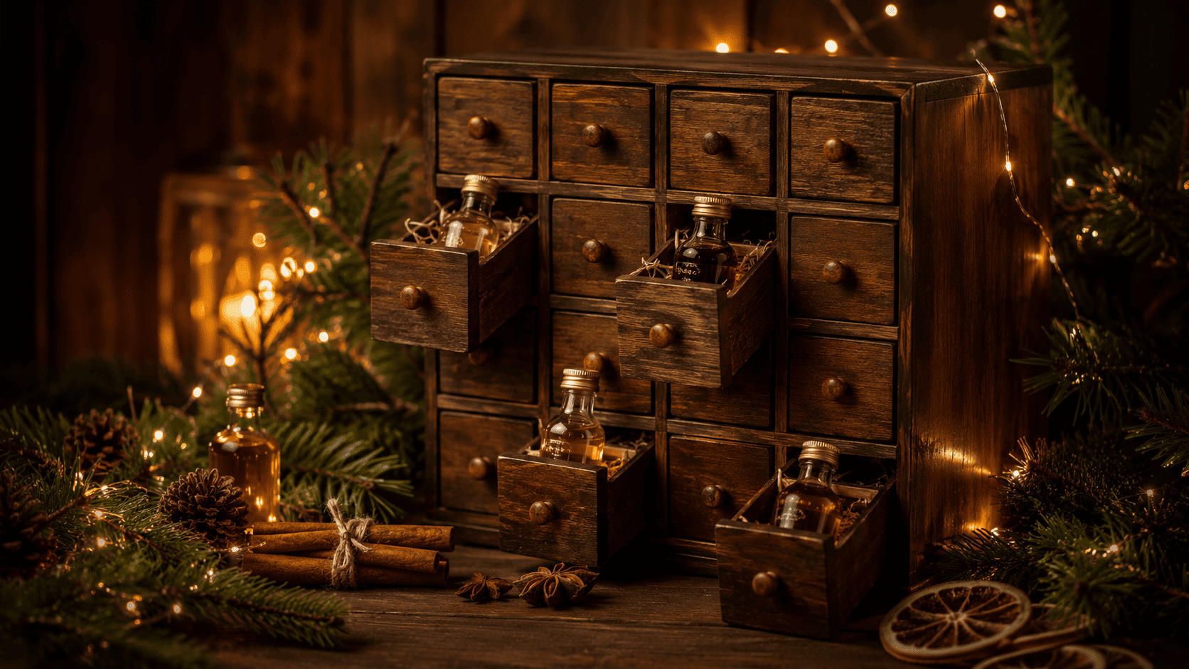Calendrier de l'Avent avec miniatures de spiritueux
